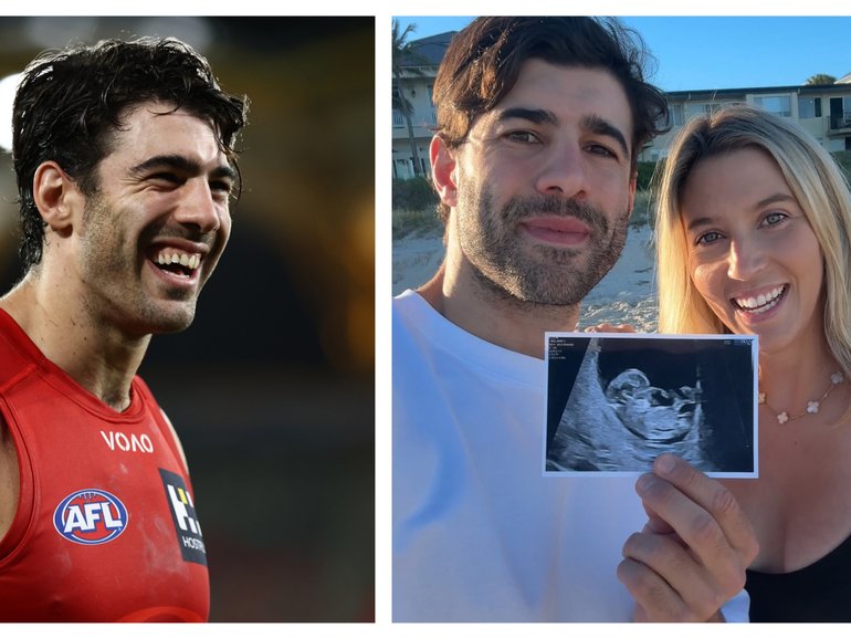 Christian Petracca and wife Bella are expecting their first child.