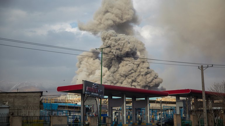 A plume of smoke rises after an explosion on March 2, 2026 in Tehran, Iran. The US has revealed its latest strikes on Iranian radar and drone sites.