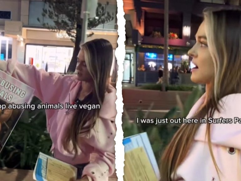 Tash Peterson says she was arrested in QLD for being a 'public nuisance'.