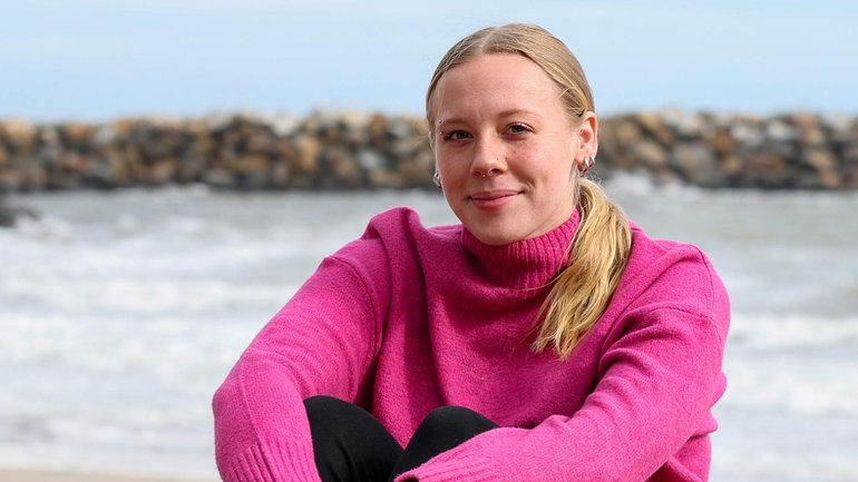 Madz June found herself trapped in quicksand at Glenelg North beach. Eleni Tzanos