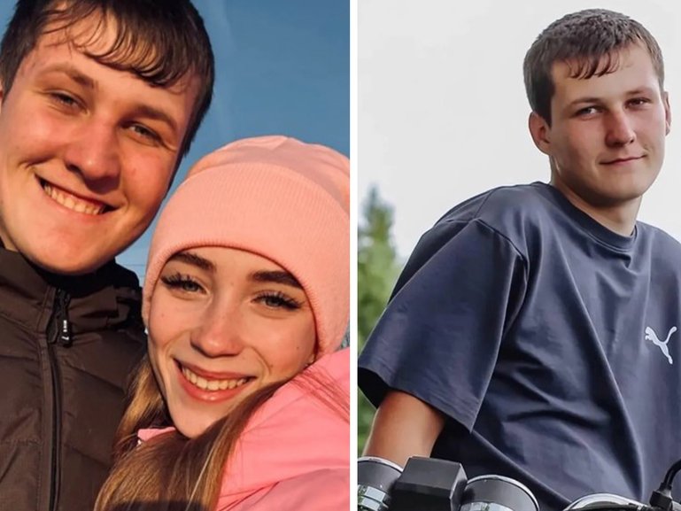 Ruslan Gaus, pictured with girlfriend Violetta Parushkina, was shot dead by a deer hunter.