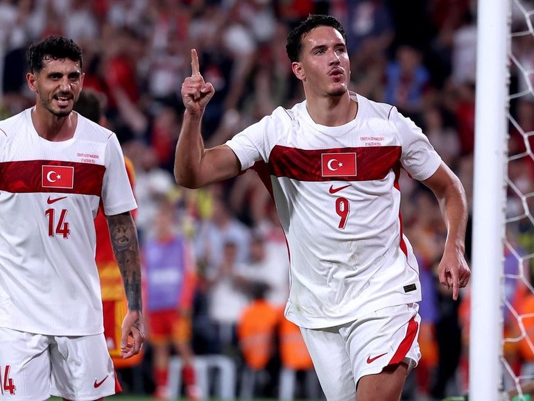 Deniz Gul enjoyed scoring one of Turkey's four goals in their victory over North Macedonia. (AP PHOTO)