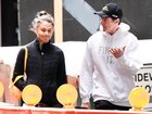 Hugh Jackman and Sutton Foster have been spotted looking ‘unusually tense’ as rumours circulate about the star’s ex-wife Deborra-Lee Furness requesting a meeting with the couple. 