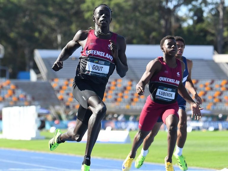 Australian sprinter Gout Gout's under-20 200m world record time has been officially ratified. (Jono Searle/AAP PHOTOS)