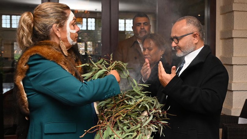 Matthew Wale is in Australia for his first trip since becoming the Solomon Islands' prime minister. (Lukas Coch/AAP PHOTOS)