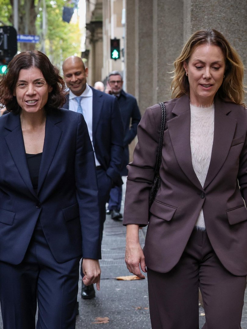 Cate Sayers (right) outside of court with her lawyer Sue Chrysanthou. Picture: NewsWire / David Caird