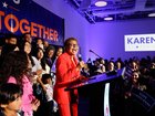 LA Mayor Karen Bass speaks at her election party for the California 2026 primaries.