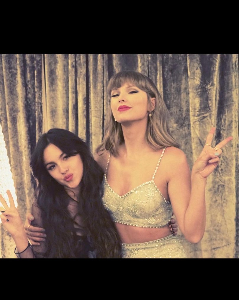 Taylor Swift and Olivia Rodrigo at the 2021 BRIT Awards