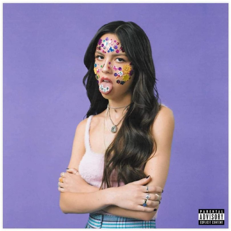 The cover of Olivia Rodrigo’s debut studio album Sour.