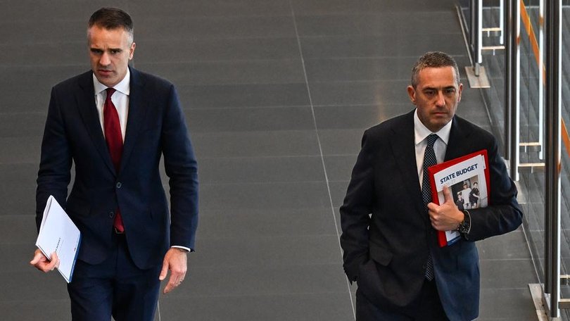 Peter Malinauskas and Treasurer Tom Koutsantonis have unveiled a record cost of living spend.  (Michael Errey/AAP PHOTOS)