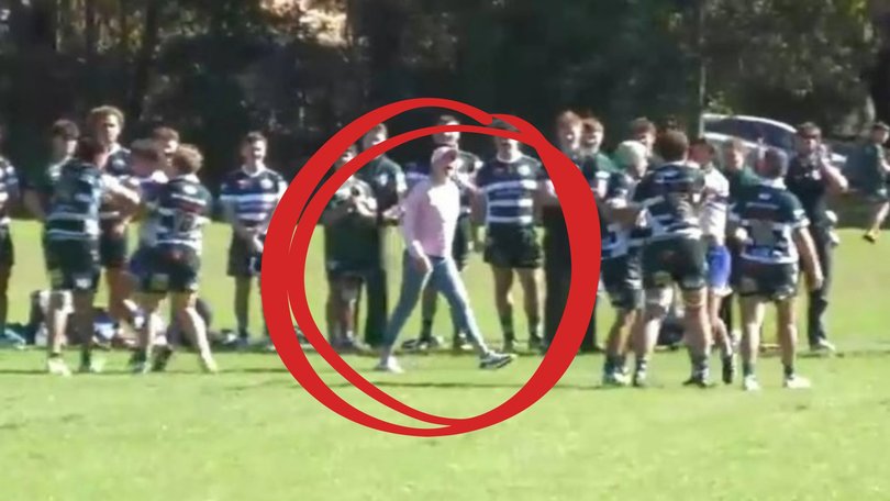 A parent has been sanctioned after storming onto the field during a heated on-field exchange at a junior sports match.