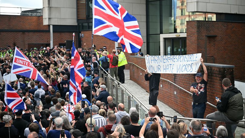 Demonstrators protest about the police's handling of the detention of victim Henry Nowak, outside Southampton Central Police Station.