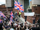 Demonstrators protest about the police's handling of the detention of victim Henry Nowak, outside Southampton Central Police Station.
