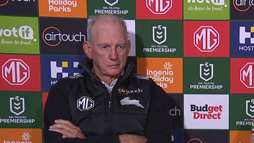 Bunnies coach Wayne Bennett is furious with the bunker after his team’s loss to Manly.