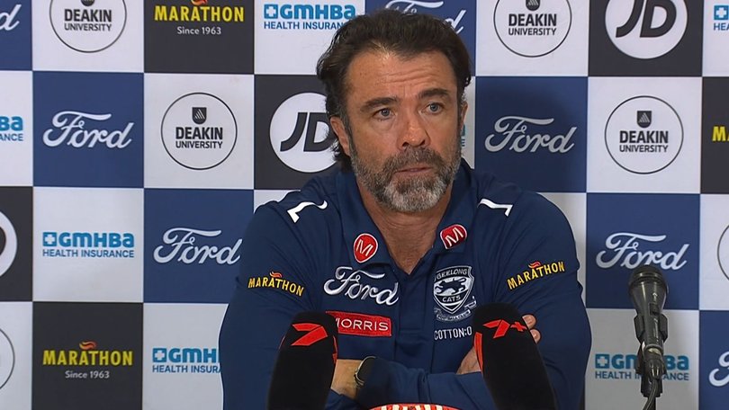 Chris Scott is not happy with with ‘nuffies’ in the grandstand at Adelaide Oval.