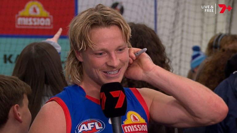Comeback kid Cody Weightman rode an emotional rollercoaster during the Bulldogs’ clash with Hawthorn.