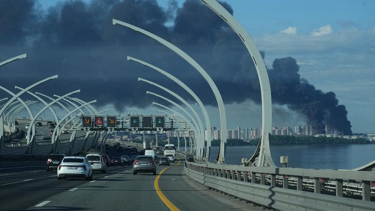 Ukraine's attack on St Petersburg comes days after its drones set an oil depot ablaze in the city. (AP PHOTO)