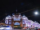 Youths armed with machetes started a wild brawl at Flinders Street Station concourse. (Morgan Hancock/AAP PHOTOS)