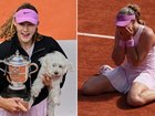 Mirra Andreeva celebrates her French Open title.
