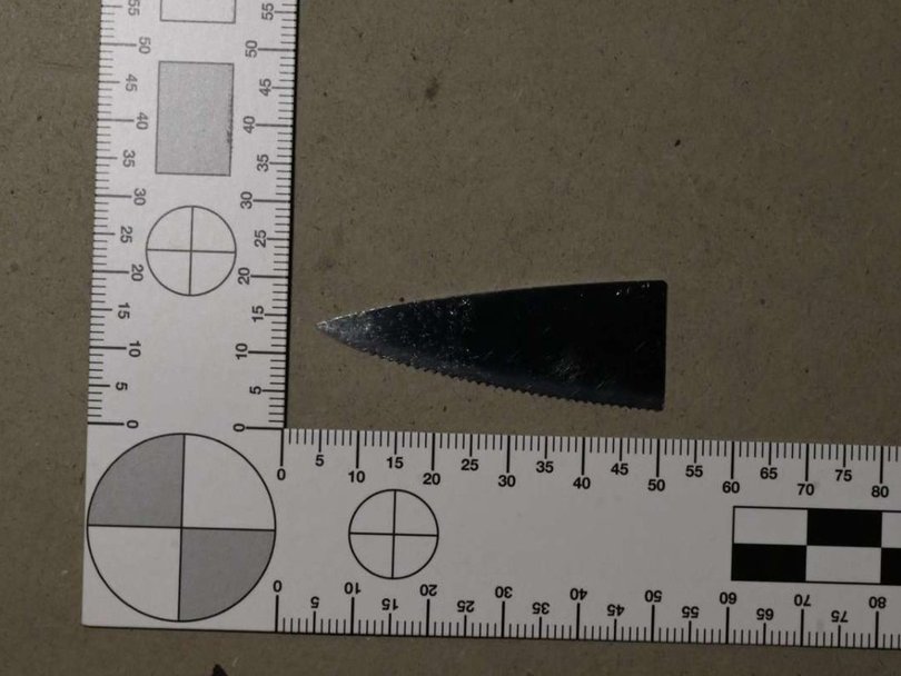 The blade of the knife Monteleone used snapped off at some stage during the attack. Picture: Supplied.