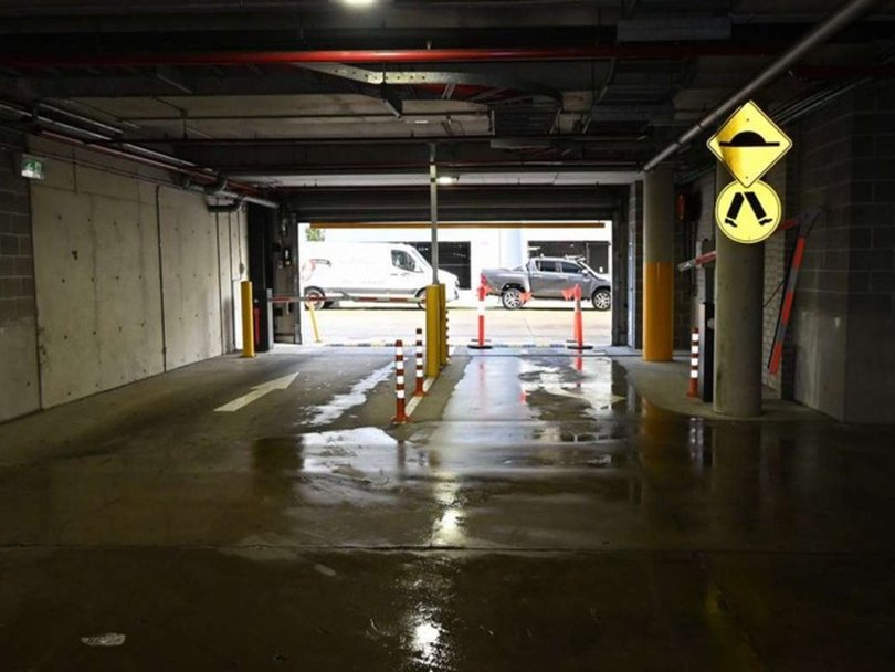 Monteleone crashed through the carpark’s boom gate as he fled the scene. Picture: Supplied.