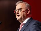MELBOURNE, AUSTRALIA - MAY 23: Australian Prime Minister Anthony Albanese makes a speech during the Victorian ALP state conference on May 23, 2026 in Melbourne, Australia. The gathering is widely seen as a soft launch for the partys campaign as it seeks a historic fourth term. (Photo by Asanka Ratnayake/Getty Images) Asanka Ratnayake