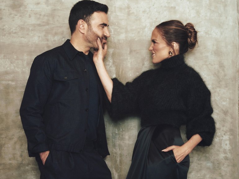 Brett Goldstein and Jennifer Lopez, stars of the new Netflix comedy Office Romance.