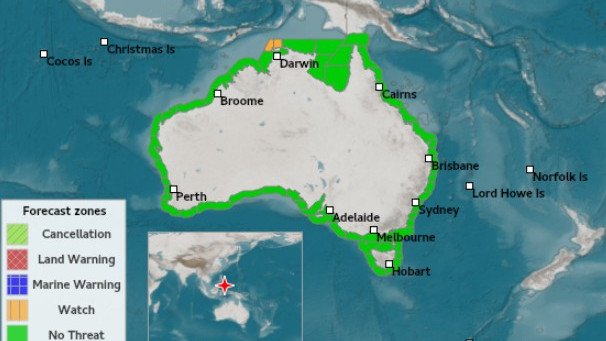 A tsunami watch has been issued for parts of Australia after a powerful magnitude 8.0 earthquake struck off the coast of the Philippines this morning.
