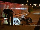 Israeli security forces examine a fragment of an intercepted Iranian missile in northern Israel.