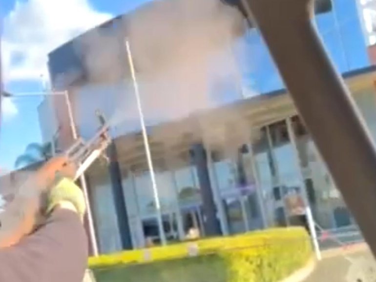 Gunmen opened fire at Diamond Venues in Punchbowl from an SUV, which was found well alight a short time later. SCN WorldStar