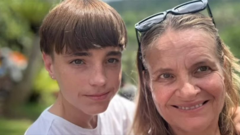 Mitchell Irvine, pictured with mum Andrea, died in a jet ski crash.