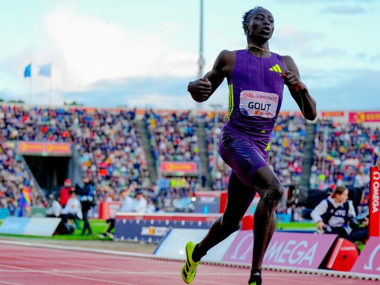 Australia's Gout Gout finished sixth in the 200m final at the Bislett Games in Oslo. (AP PHOTO)