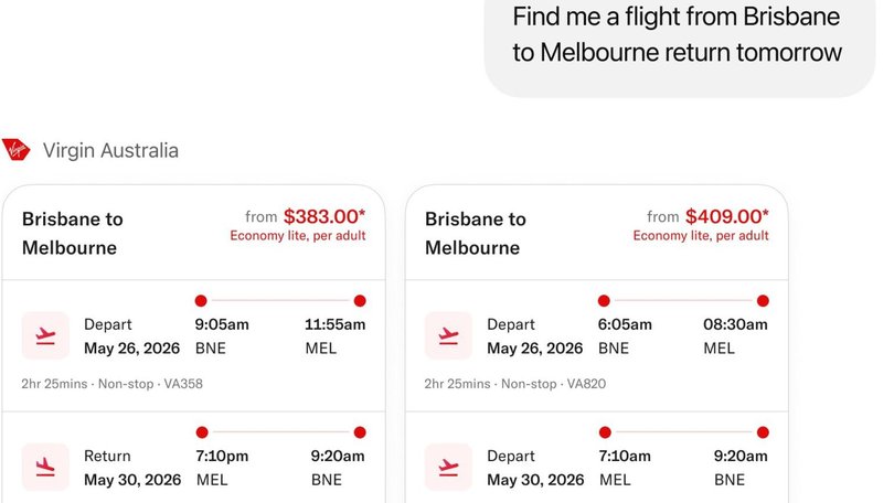 The technology was a collaboration between Virgin Australia and OpenAI. Picture: Supplied