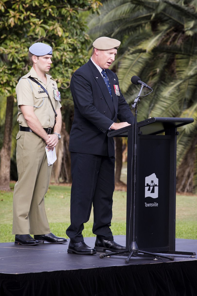 Former Australian Army soldier Corporal Gary Proctor during the 20th anniversary commemoration service in Townsville on 12 June 2016. 