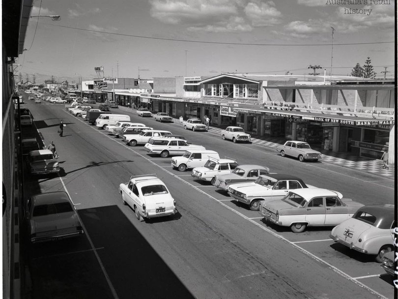 Coolangatta’s main street in the 1960s, around the time the pie shop first opened its doors.