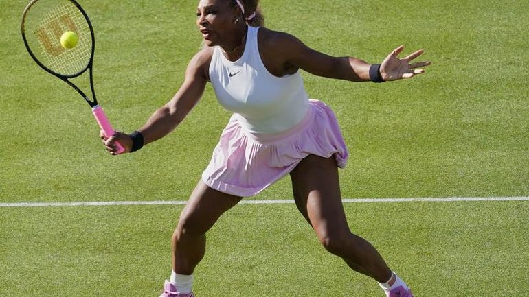 Serena Williams in action at the Queen's Club in London on Tuesday.