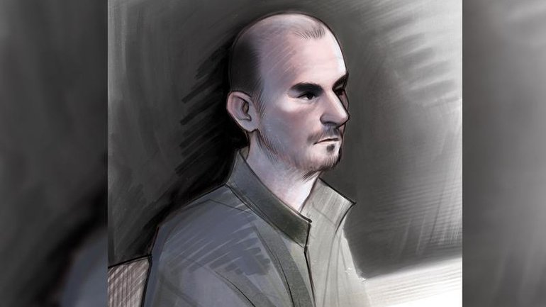 A court sketch of Ashley Paul Griffith, who has failed in a bid to reduce his life sentence. 