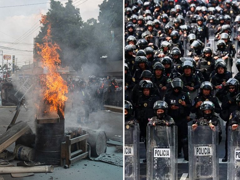 Violent clashes, riot police and multiple red cards overshadowed Mexico’s World Cup opener