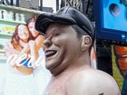 An inflatable statue protesting Elon Musk in Times Square ahead of SpaceX’s IPO in New York on Thursday.