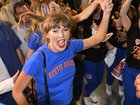 Taylor Swift celebrates after Game Four of the 2026 NBA Finals between the San Antonio Spurs and the New York Knicks.
