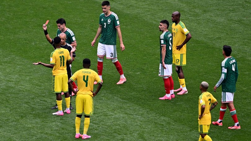 A whopping three red cards were handed out during the match.