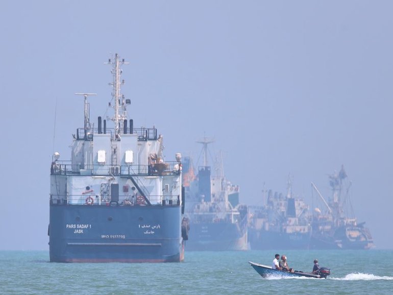 Vessels near the Strait of Hormuz may be able to start moving again through the energy corridor. (AP PHOTO)