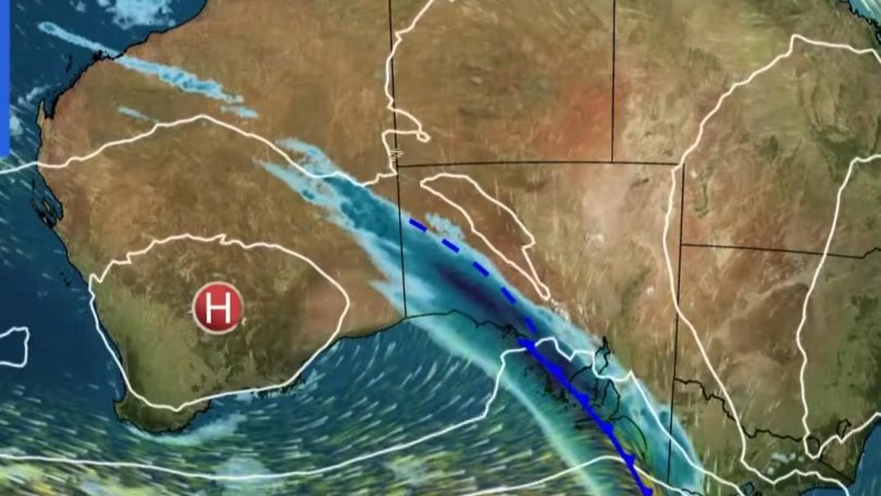 Heavy rainfall across South Australia moving eastwards on Saturday. BOM