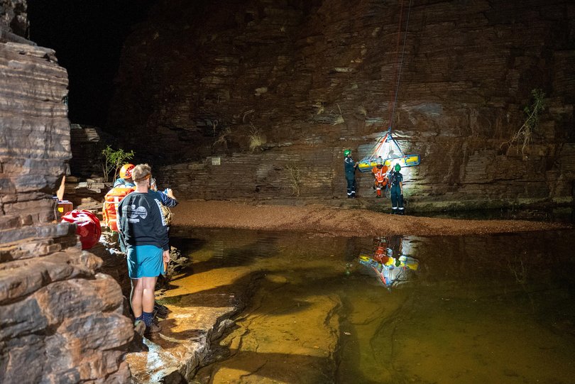 A major rescue operation involving Parks and Wildlife rangers, St John WA paramedics and State emergency service volunteers ensued to recover US police officer Antonio Fanning.