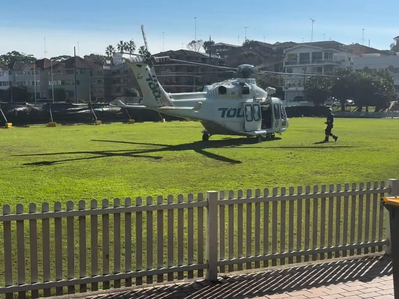 A Careflight helicopter airlifted the woman to hospital.