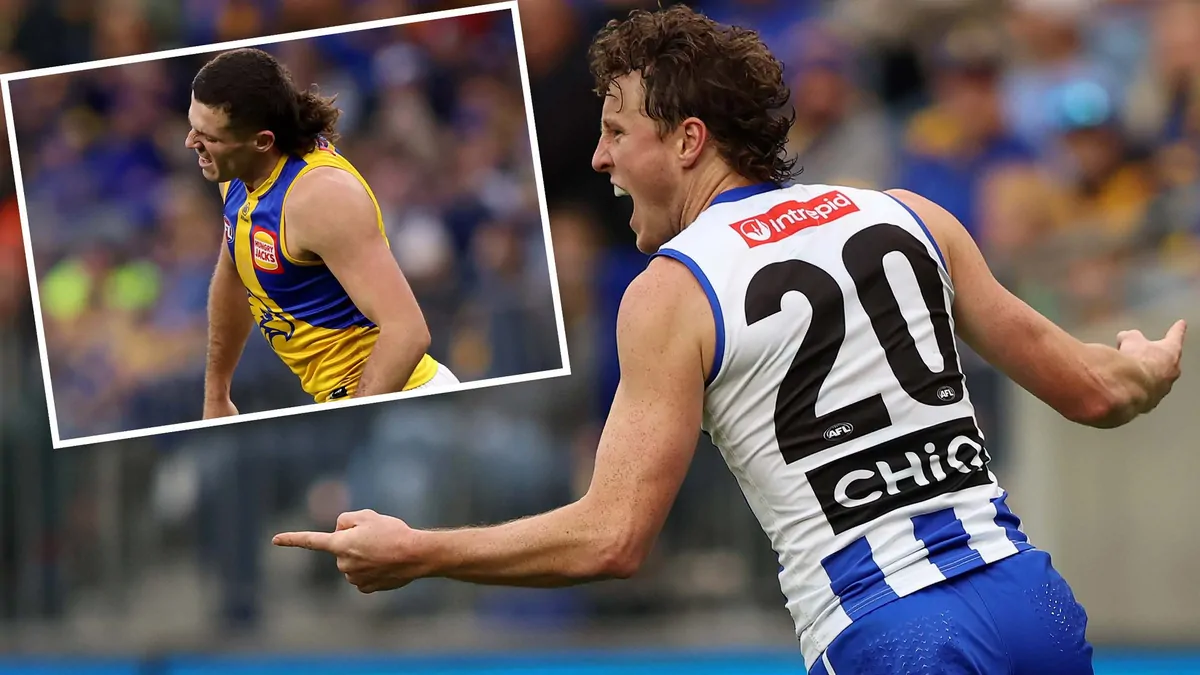 North Melbourne spearhead Nick Larkey shows strong sportsmanship after victory over West Coast Eagles