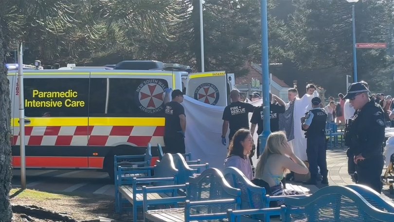 The woman was rushed to hospital after the attack.