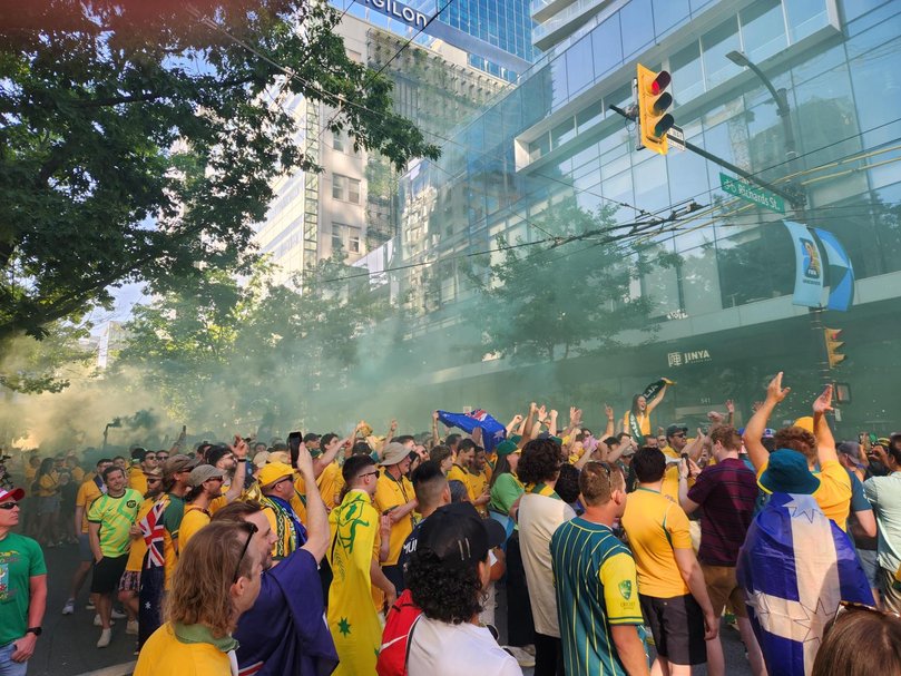 The scene in Vancouver ahead of the Socceroos' World Cup opener.