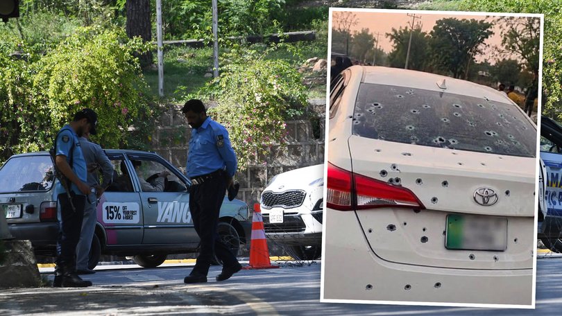 A white Toyota hire car littered with bullet holes has laid bare the terrifying moments that led to the tragic death of a nine-year-old Perth girl in Pakistan.