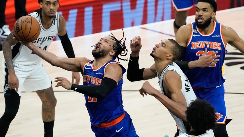Jalen Brunson has led the New York Knicks to a win in Game 5 and the NBA title. (AP PHOTO)